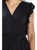 Wrap maxi dress with tie waist, black M