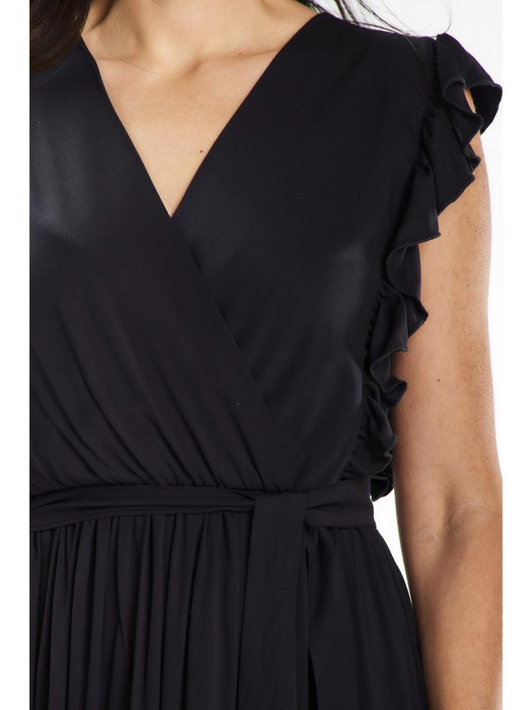 Wrap maxi dress with tie waist, black M