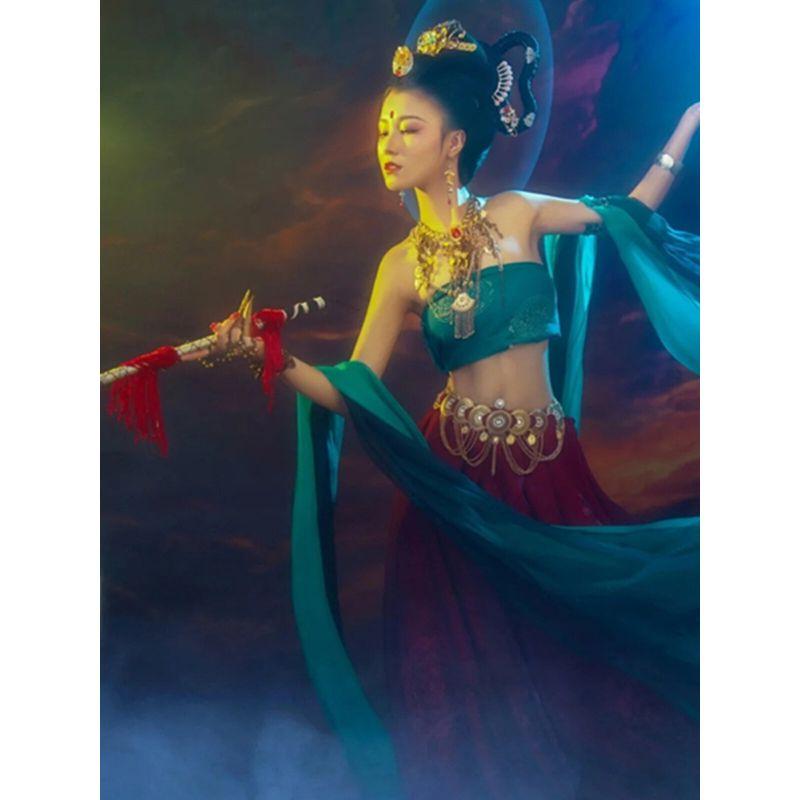 Fashion Exotic Dunhuang Waist Chain Metal Tassel Belly Dance Bohemia Flat-Fitting Collar Han Dynasty Retro Style Accessories