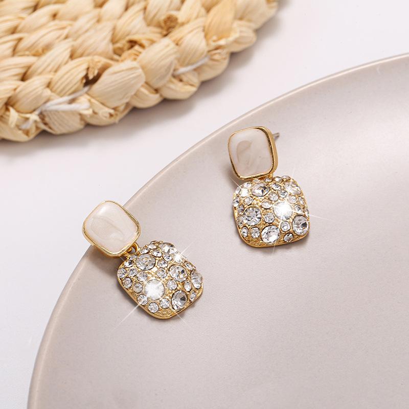 Винтажные черные квадратные серьги с кристаллами, модные массивные серьги-капли со стразами для женщин, свадебные украшения, индивидуальные подарки