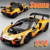 1:24 Сенна F1-Lm Модель Суперкар Игрушки Сплав Литье под Давлением Резиновые Шины Двери Открываются Рулевое Управление Передними Колесами Игрушка Спортивные Машины Фестивальные Подарки