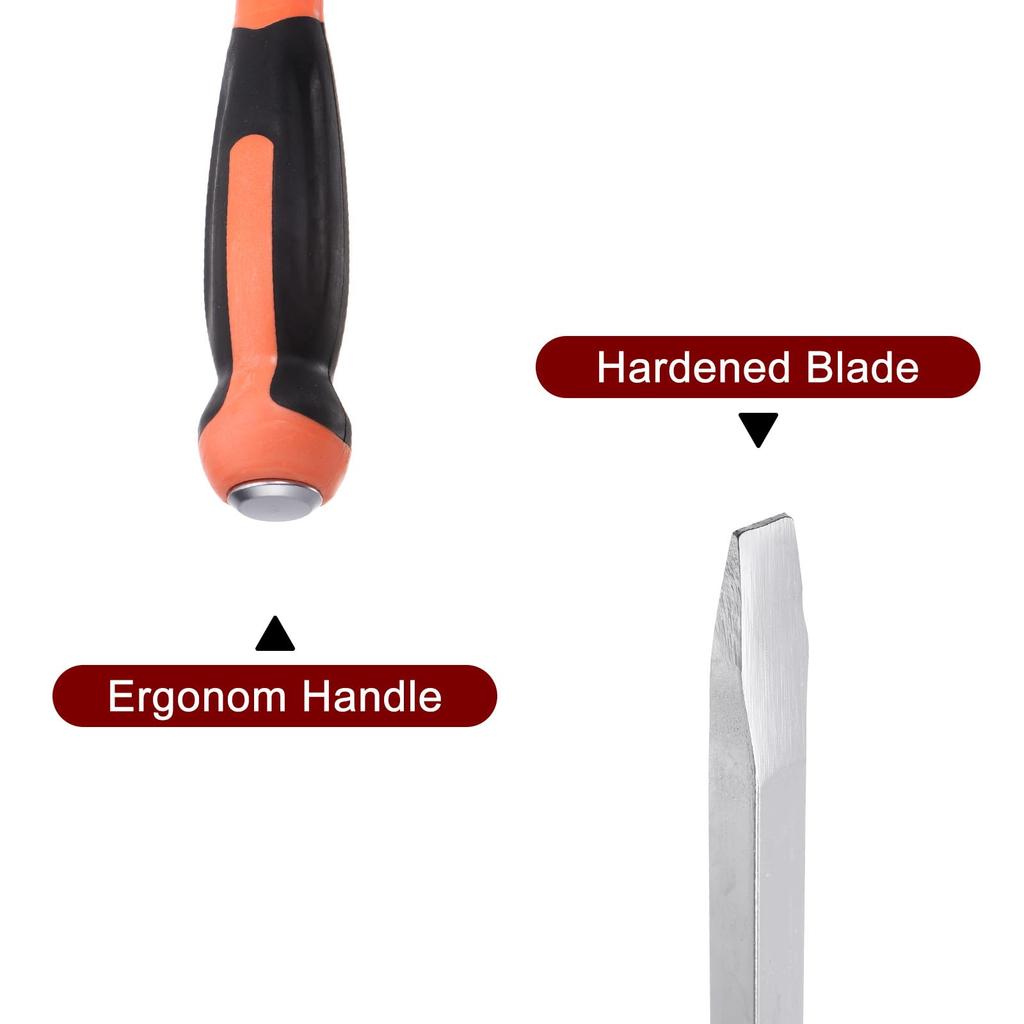 Uxcell 12mm Flat Head Impact Demolition Screwdriver with 610mm Straight Handle for Repair 2pcs Industrial/Automotive