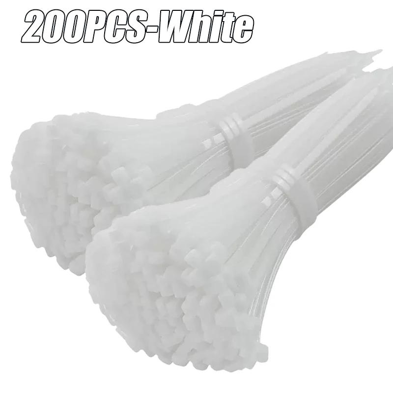 200/100 шт. нейлоновые кабельные стяжки регулируемые самоблокирующиеся шнуровые стяжки ремни крепежная петля многоразовые пластиковые стяжки для домашнего офиса