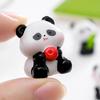 2 Pcs Mini Panda Figurines Cute Resin Panda Statues DIY Miniature Panda Cake Toppers for Fairy Garden Micro Moss Landscape Office Home Desk Decoration