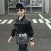 Осенний джинсовый костюм для мальчиков от 8 до 10 лет, детская модная джинсовая куртка, комплект из 2 предметов, джинсы