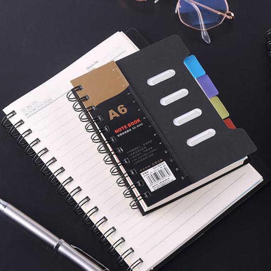 Спиральный блокнот с разделителями, гладкое письмо, утолщенная страница премиум-класса с кольцом для катушки A5/B5, блокнот-планировщик, офисные принадлежности