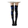 1 Pair Winter Socks Rhombus Printing Over-the-knee Socks Warm Extra Loose Ankles Contrasting Color Stockings for Daily Wear Dancing