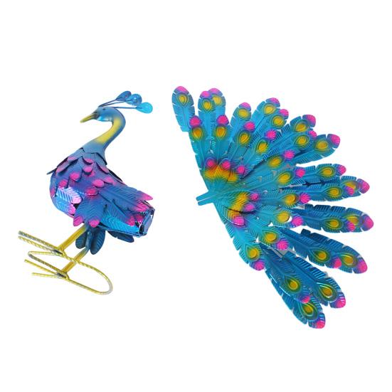 Металлическая статуя павлина, садовый декор, скульптура павлина, уличная статуя павлина, распускающего хвост, для украшения двора и газона