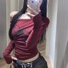 Women Y2K Gothic Grunge T Shirts Off Shoulder Streetwear Fairycore Hip Hop Tops Punk Casual Tees Female Clothes