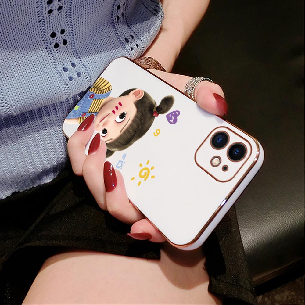 Для iPhone 16 15 Max Samsung S24 S23 Plus A15 A35 A53 A73 Xiaomi 11T 12T 13T Redmi 13C милый мультяшный узор для девочек полный защитный чехол для объектива