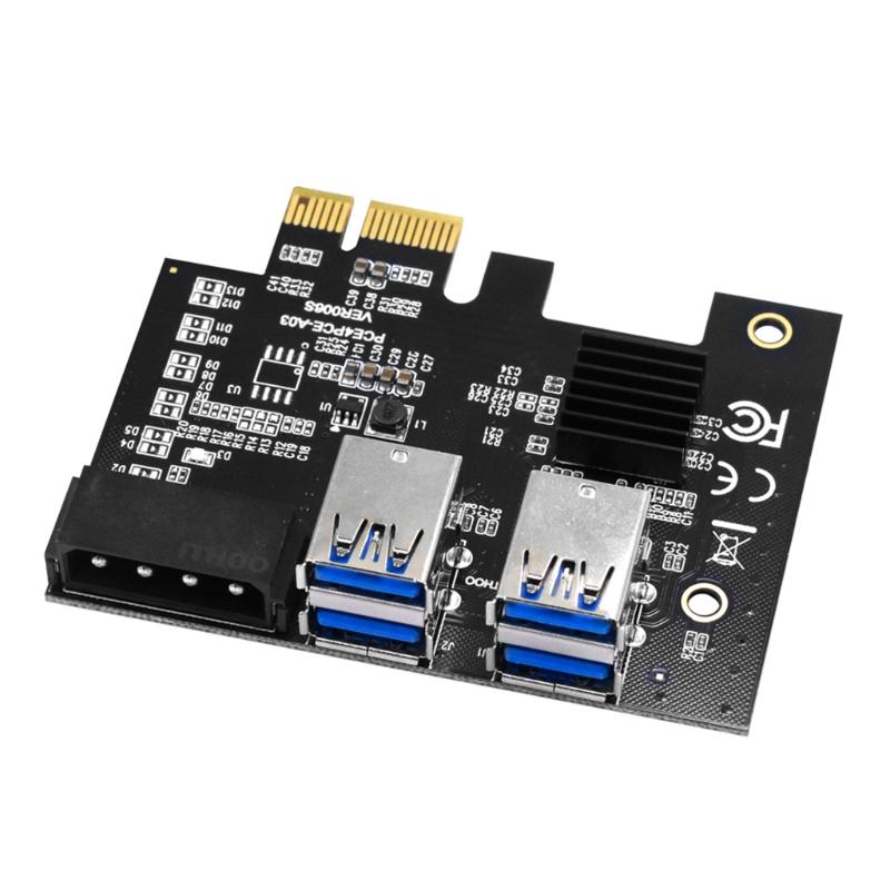 Адаптер PCIE 1x на 16x ci-express r Card 1 на 4 cie Slot USB 3.0 Card Multiplier Adapter для настольного компьютера