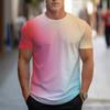 Men's T-shirt 3D Printed with Simple Gradient Fashion Trend Printing Short Sleeved Casual Summer Clothing