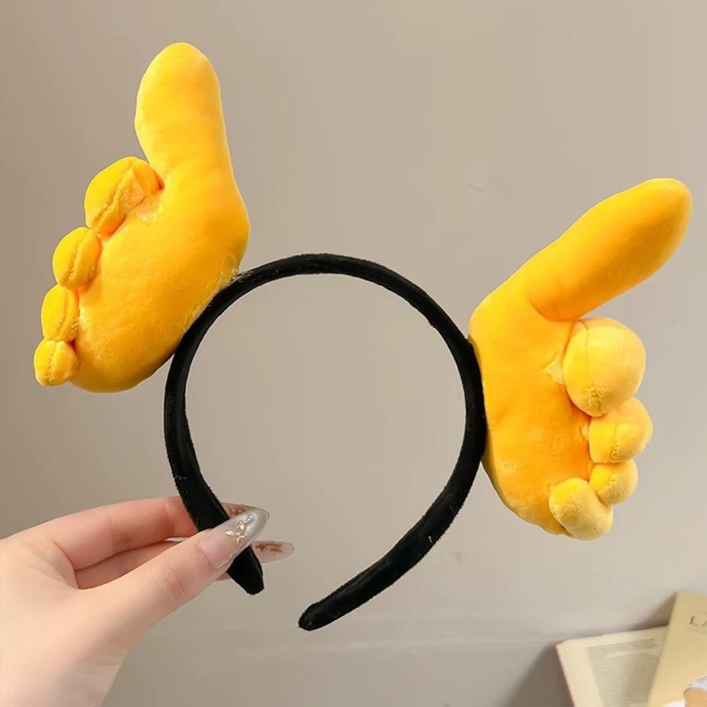 Hand Heart Funny Gesture Headband Plush Cosplay Hair Hoop Cute Plush Hairband  Photo Pros