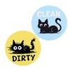 Магнитный знак для посудомоечной машины Чисто Грязно Милый кот Круглый Магнитный стикер на холодильник Односторонний Магнитный индикатор Магнит-напоминание для кухни