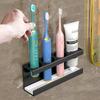 1PC Wall-mounted Toothbrush Holder with Diatomaceous Earth Base 4-slot Bathroom Storage Rack No Drilling Required, Toothbrush and Toothpaste Holder