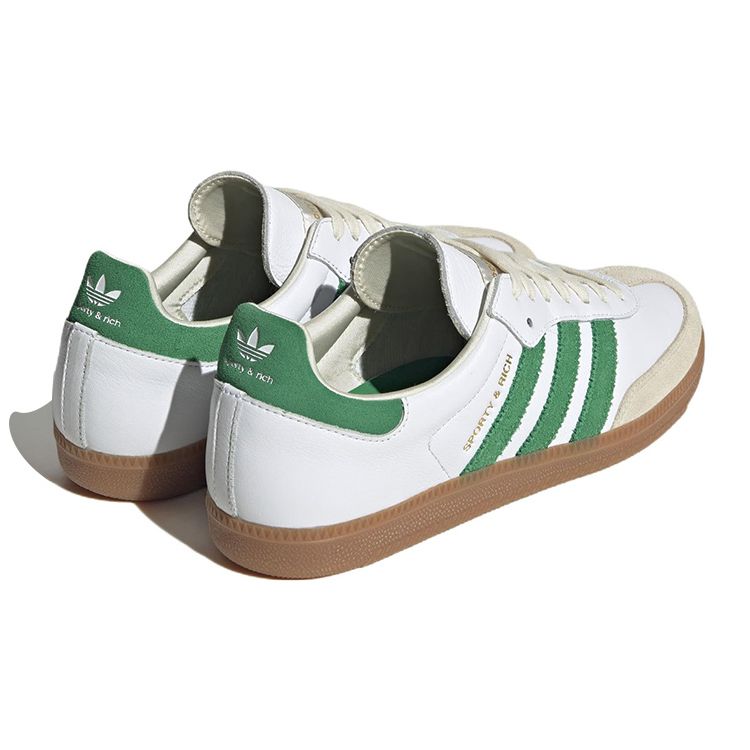Sporty & Rich x adidas Samba OG White Green Unisex Sneakers Cloud-White Gum HQ6075