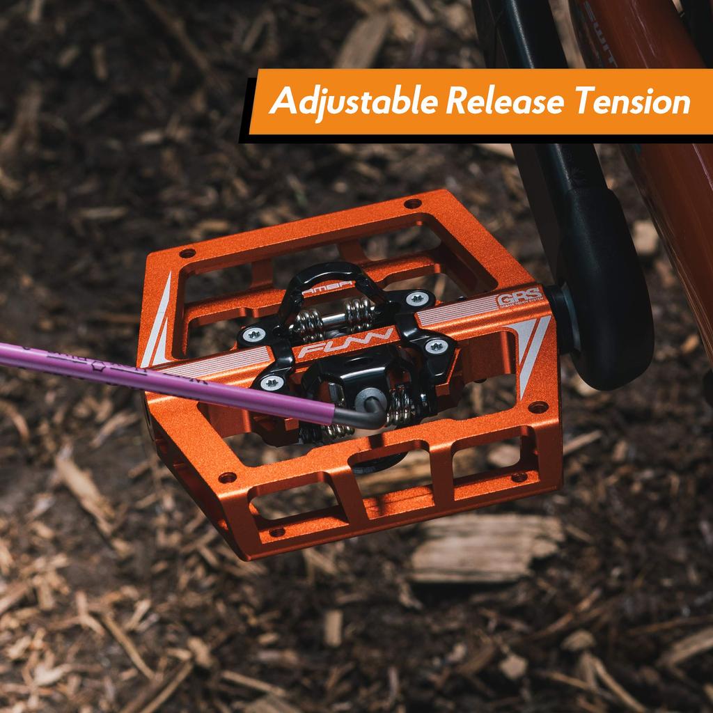 Funn Mamba Clipless Pedal Spring Single Sided SPD Binding Suitable for Mountain Bikes Set, Mechanism, Cleat, Compatible, Pedal, (MTB) (Gray)