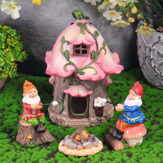 Garden Statue Solar Light Resin Outdoor Snail Welcome Figurine Eco-Friendly Flower Shape