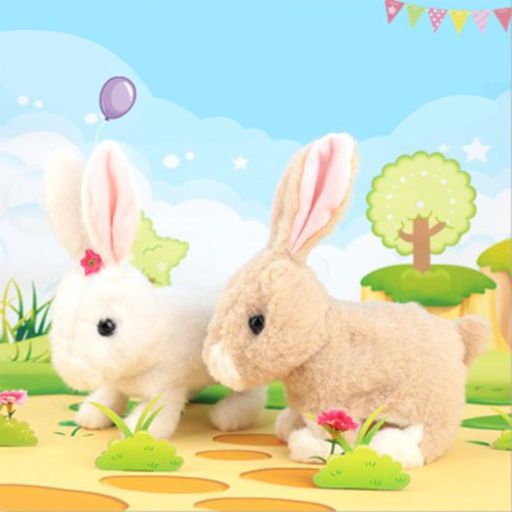 Cute Walking Pet Electric Toy Soft Gift Plush Rabbit For Kids