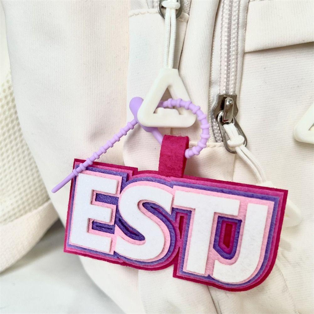 Letter MBTI Key Chain Korean Style 16 Type Personality Key Chain Non-woven Pendant Decoration