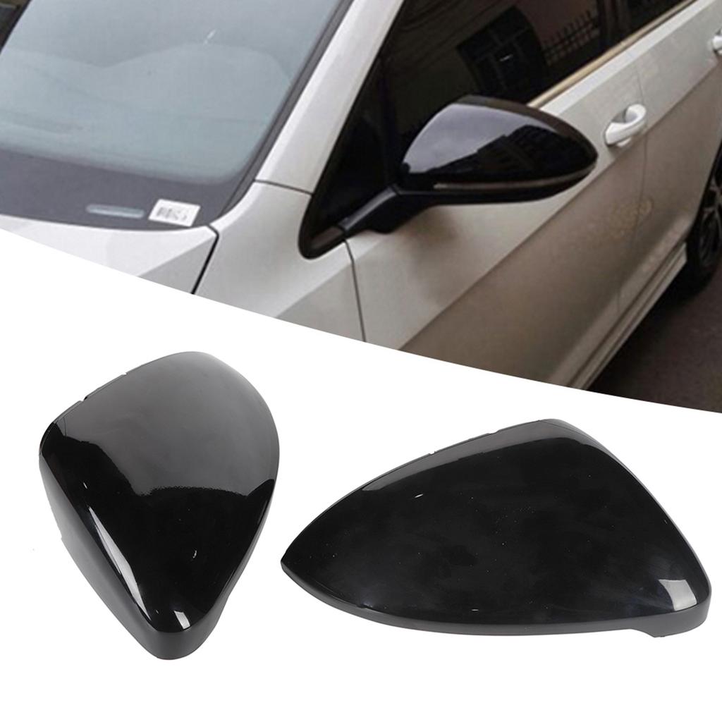 One Pair Car Side Rear View Mirror Cover Rearview Mirrors Cap (Bright Black)