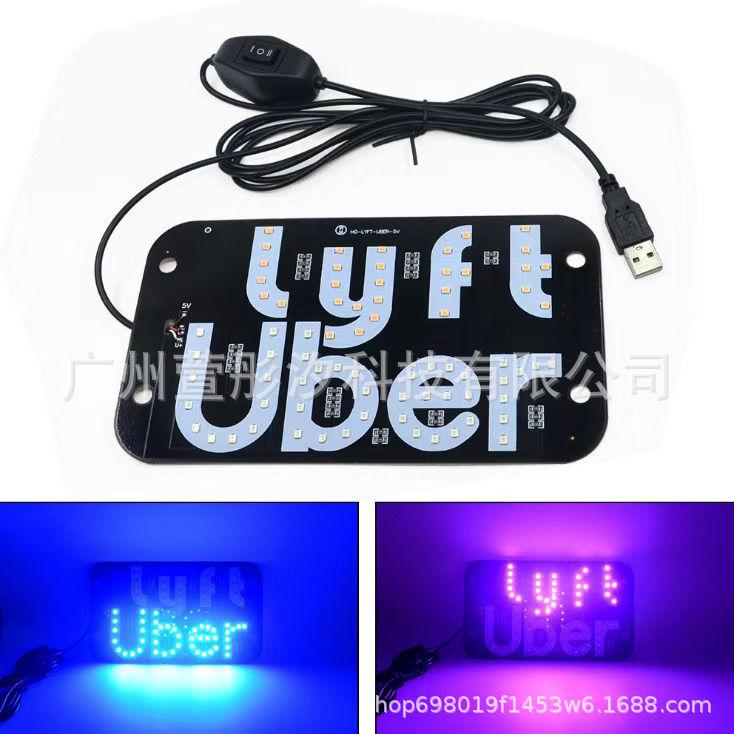 Светодиодный знак ТАКСИ UBER для автомобиля, USB-питание, Светящаяся лампа-индикатор такси, Декор на лобовое стекло для водителя райдшеринга