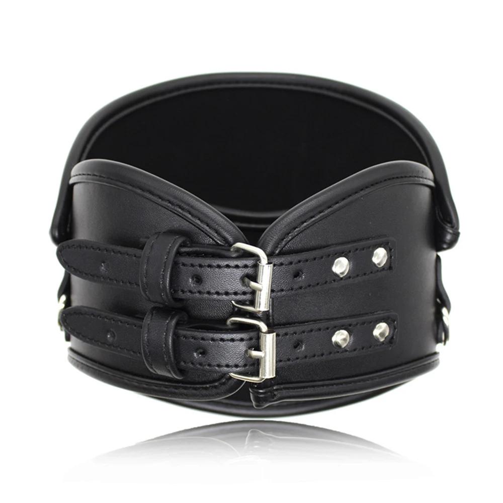 Черный ошейник из искусственной кожи, панк-корсет с цепью-поводком для ролевых игр для взрослых, эротические секс-игрушки