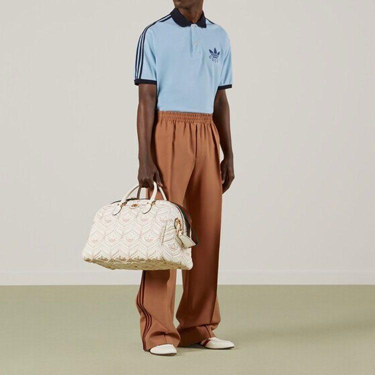 Gucci X Adidas Originals Поло мужское Весна-Лето 2023 Синий 700497-XJEVF-4807
