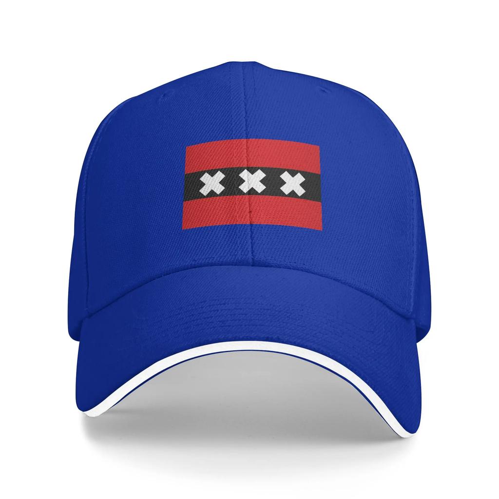 Flag of Amsterdam Baseball Cap Outdoor Sport Adjustable Hip Hop Hats Unisex Unisex Fitted Retro Custom DIY Baseball Caps