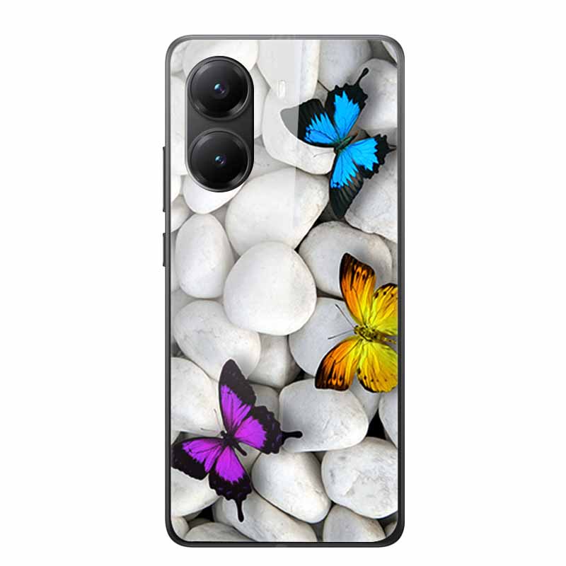 Стеклянный Чехол для Poco X7 pro Роскошная Задняя Крышка для Телефона Capa Милый Чехол для PocoX7pro X 7 pro Жесткий Закаленный Щит Животные Мультяшная Обложка