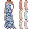 Женское весенне-летнее повседневное модное длинное платье с регулируемыми подтяжками и принтом