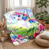 Rainbow Winged Unicorn Theme blanket Lightweight Warm Flannel Blanket Decorative Throw Blanket for Home Decoration