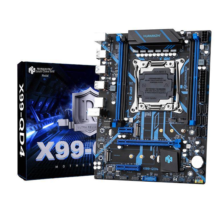 Материнская плата South China Gold X99-QD4 Gaming с четырехканальной памятью DDR4 для настольных ПК