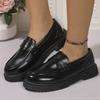 Comfortable Soft Sole Loafers Women Spring Slip On Pu Leather Flats Shoes Woman Plus Size Thick Soled Dress Shoes Female 42