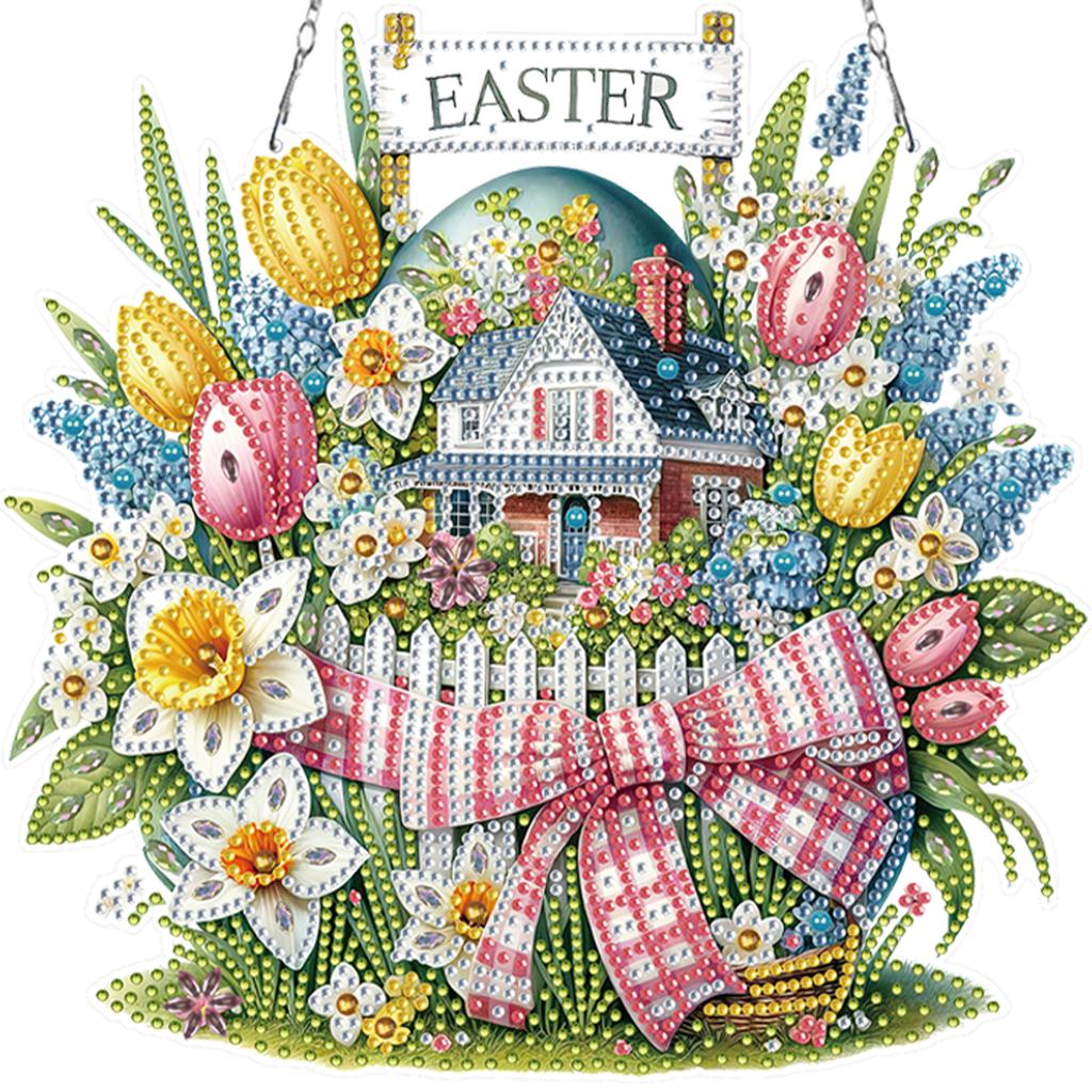 Holiday DIY 2D Flat Acrylic Special Shaped Hanging Diamond Art Kits Double Sided Rhinestone Diamond Art Window Pendants