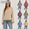 Женские модные повседневные свободные свитера DICFY с круглым вырезом и длинным рукавом Осень Зима