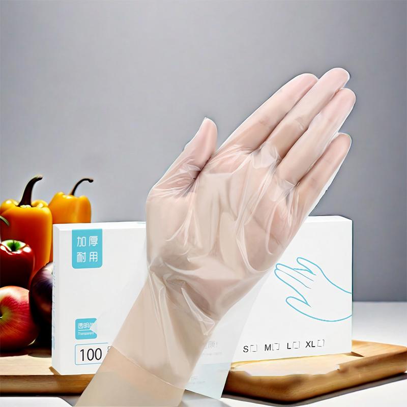 50/100Pcs Latex Free Gloves Tpe Disposable Gloves Transparent Non-Slip Acid Work Safety Food Grade Household Cleaning Gloves