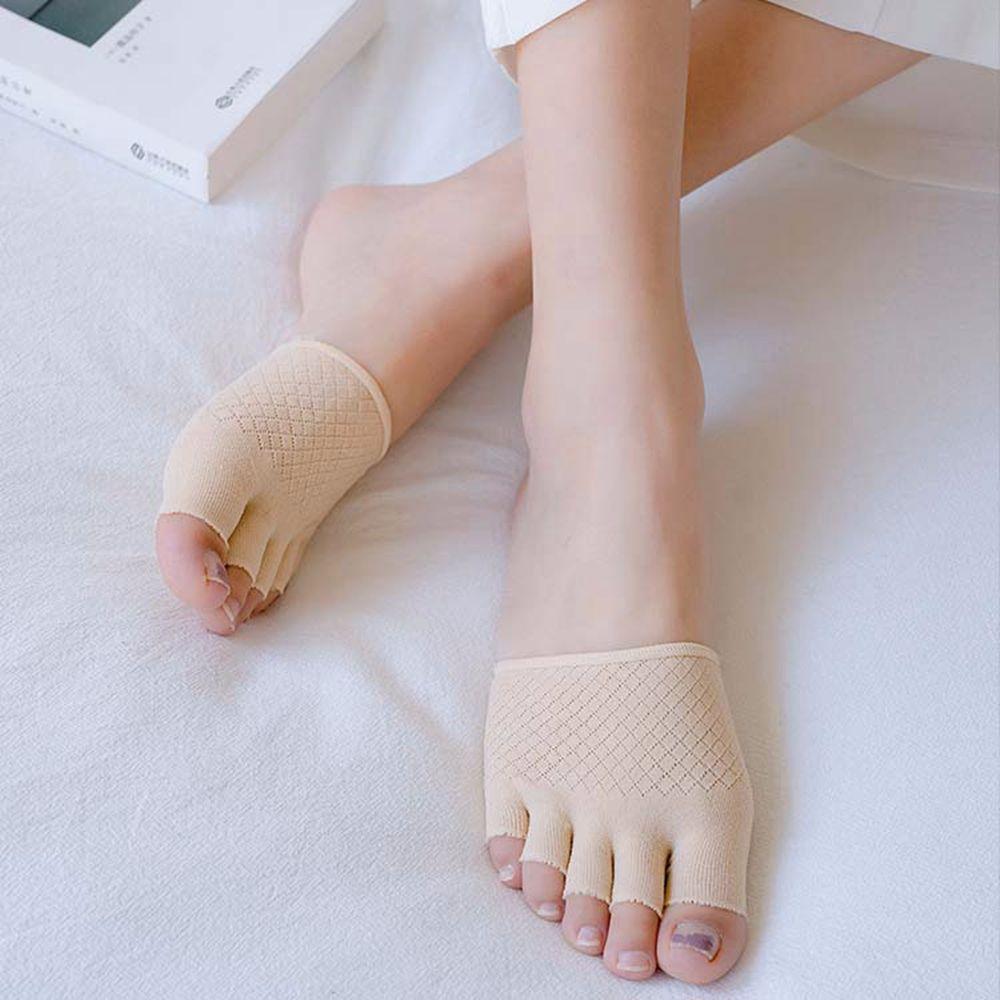 Summer Half Palm Five Fingers Socks Ladies Invisible Thin High Heel Front Foot Open Toe Socks For Women