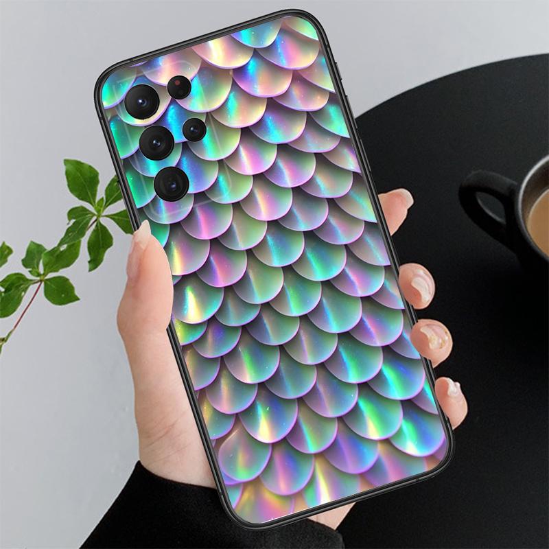 Mermaid scales Fish Scale Phone Case For Samsung S25 S24 S23 S22 S21 S20 Ultra S20 S22 S21 S23 S20 FE S24 Plus
