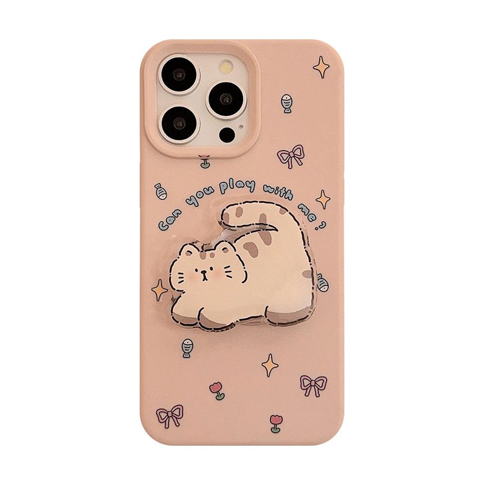 Чехол Fat Cat Cat Stand для iPhone 16 15 14promax, совместимый и подходящий для iPhone 15 14 13 12 promax