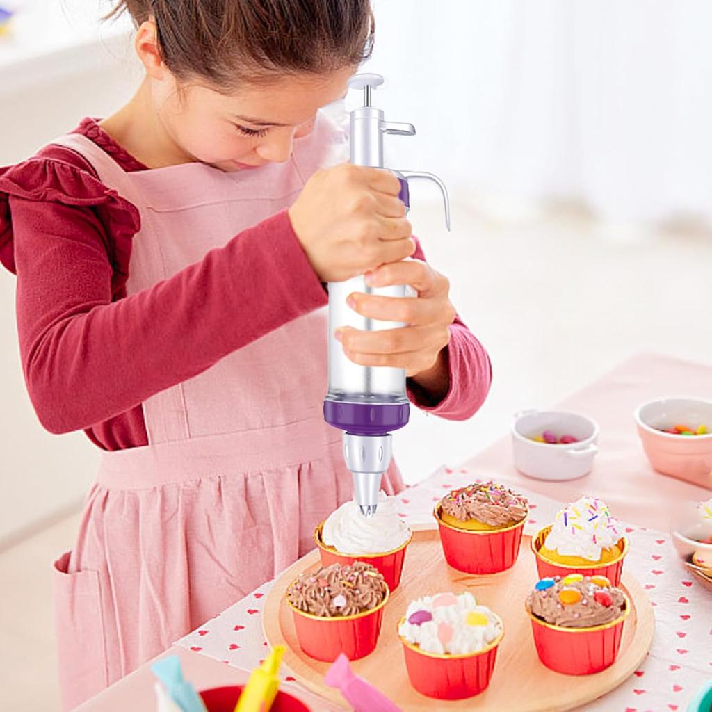 Набор шприцов для украшения десертов, дозатор для глазури, профессиональный декоратор десертов с 7 насадками для подачи глазури для украшения выпечки.