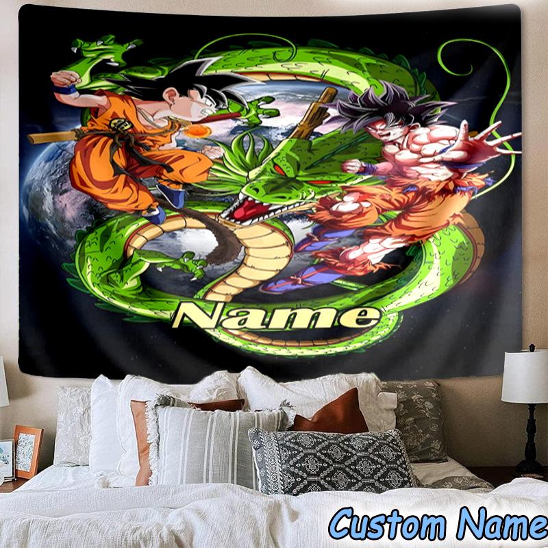 Custom Name Tapestry Anime Dragon Tapestry, Unique Design Tapestry, Suitable for Bedroom,Livingroom, Playroom,Heartwarming Fan Holiday Gifts