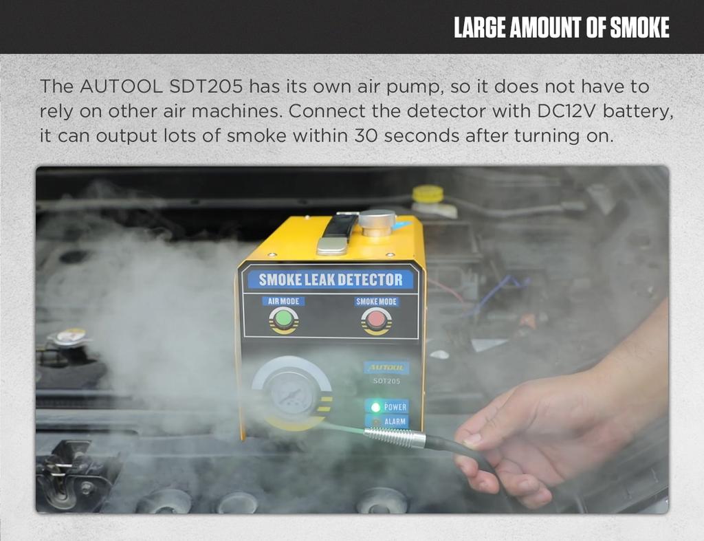 Автомобильный дымогенератор, анализатор утечек труб, AUTOOL SDT205, система EVAP, инструмент для диагностики утечки дыма