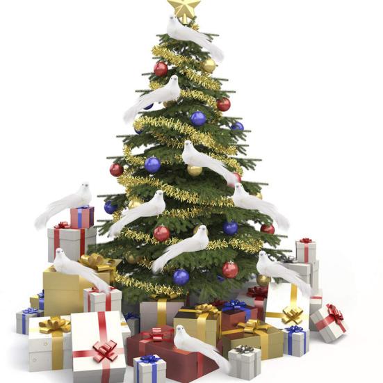 12Pcs Artificial Feather Fashion Foam Dove Party Home Bird Clip On Decoration Tree DIY Plant Bonsai Ornaments