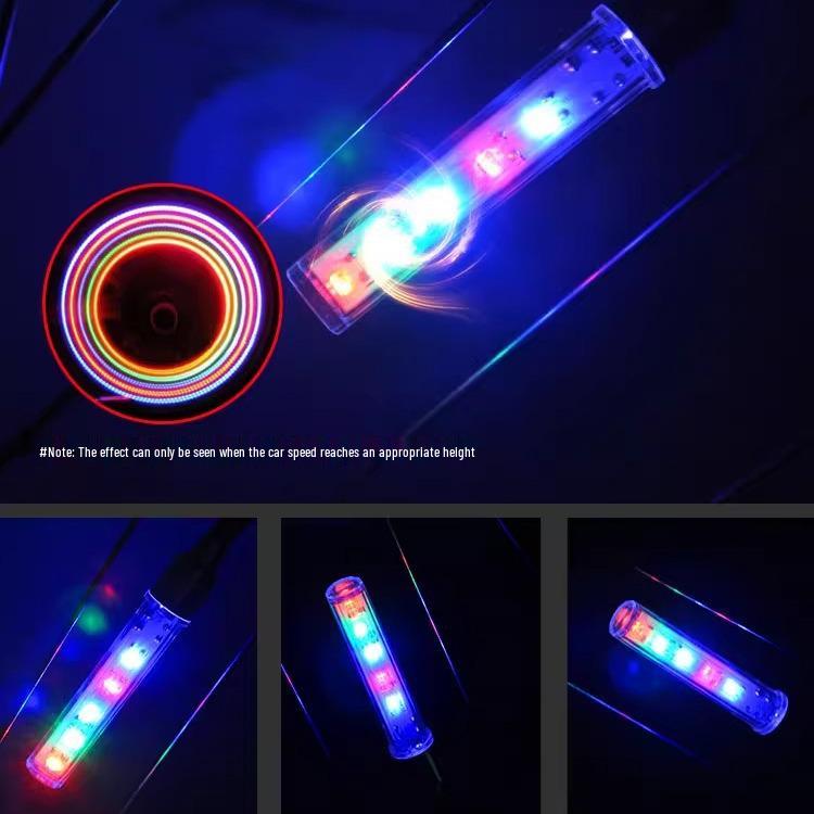 Colorful 5-LED Vibration Sensor Valve Lights for Mountain Bikes