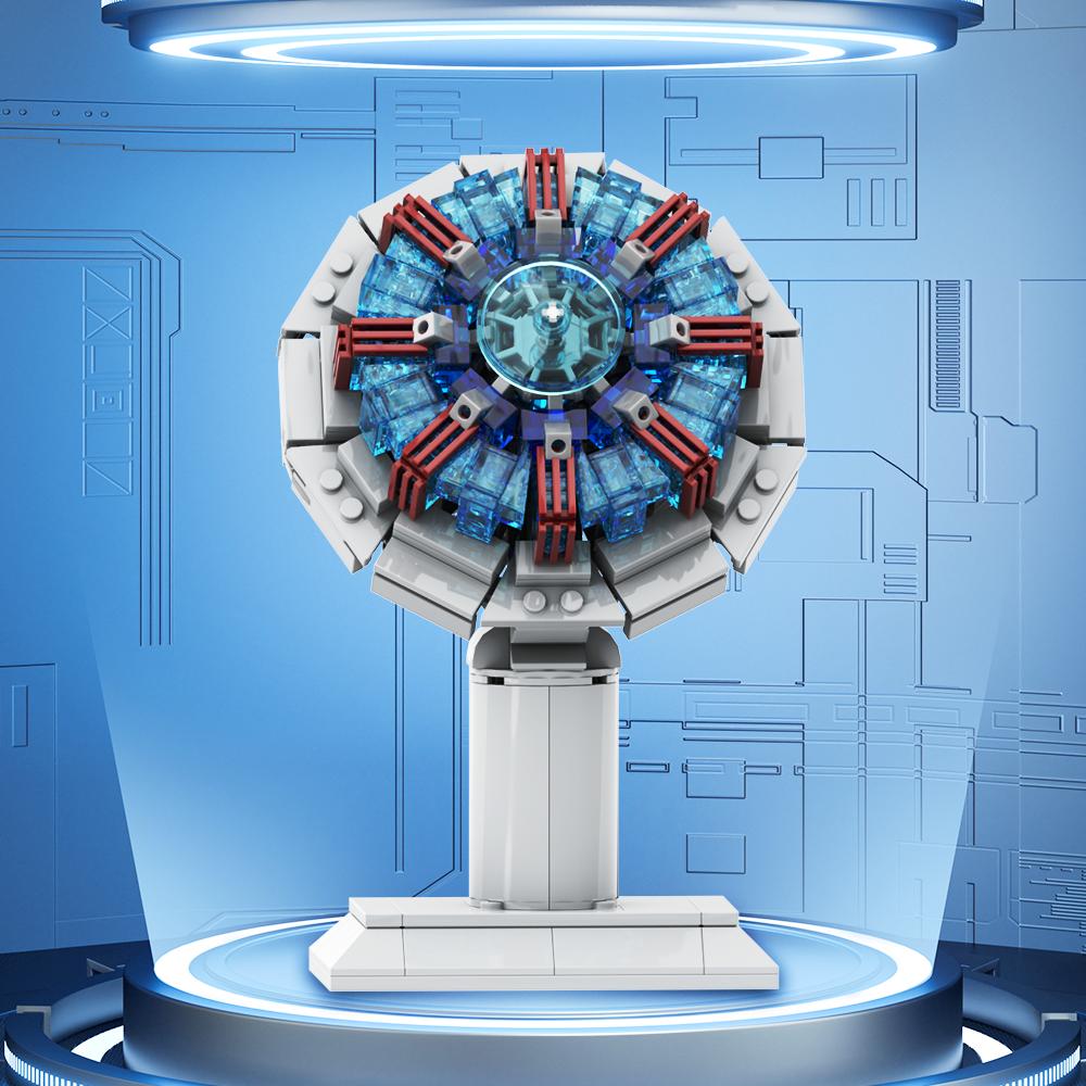 Ark Reactor Building Blocks Model Movie Characters Creative Model Super Hero Heart Reactor Bricks Chest Lamp Toys Kids Gifts