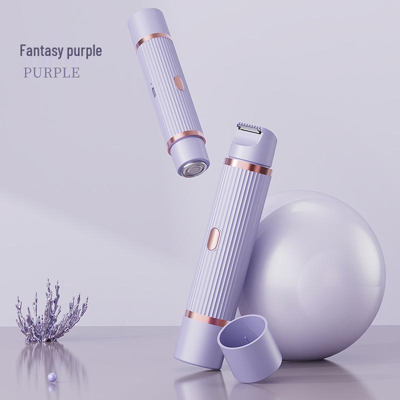 Женский электрический эпилятор с двумя головками и триммер для лобковых волос