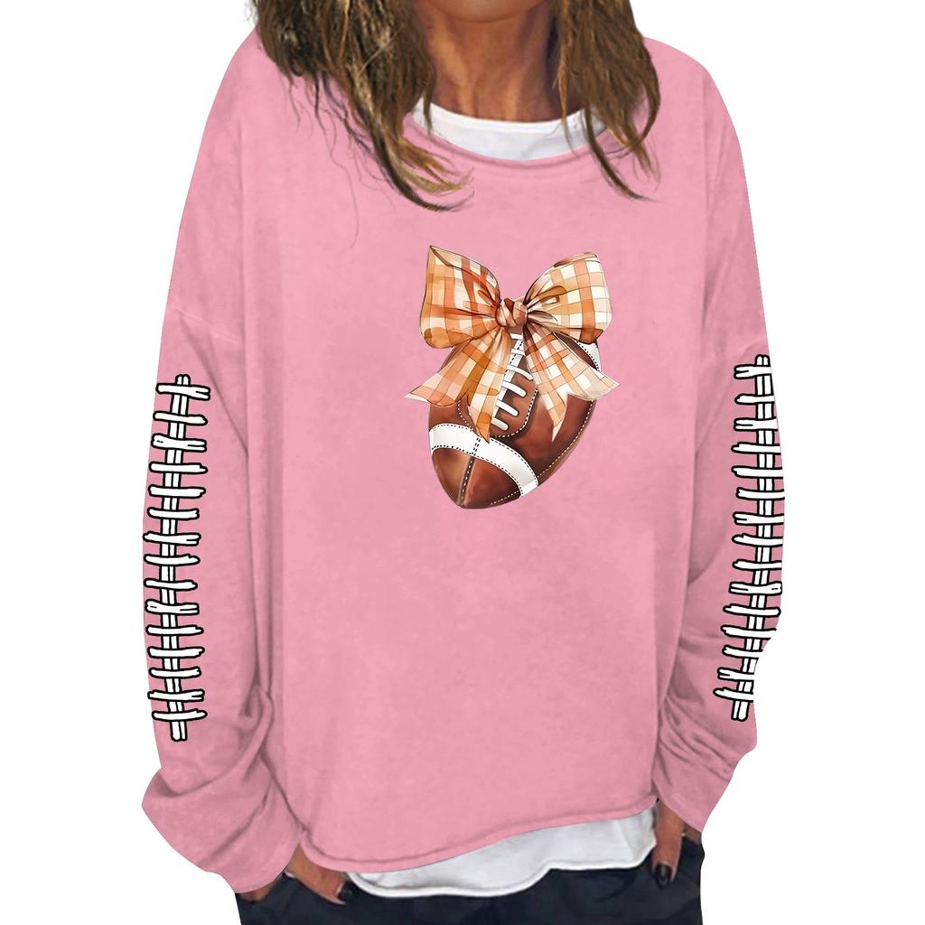 Женская модная повседневная толстовка с длинным рукавом и круглым вырезом с принтом