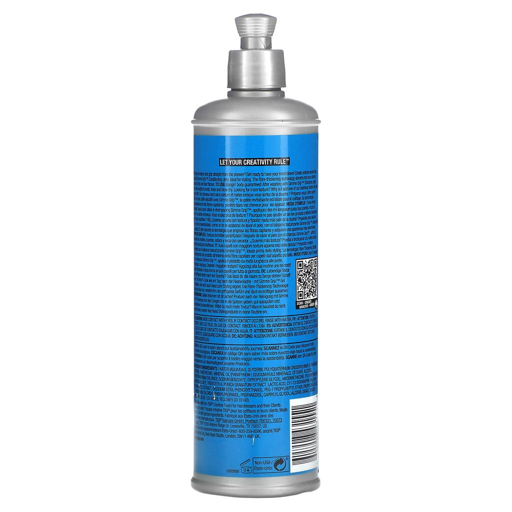 Tigi Bed head, Gimme Grip, текстурирующий кондиционер, для тусклых волос, 13,53 жидких унций (400 мл)