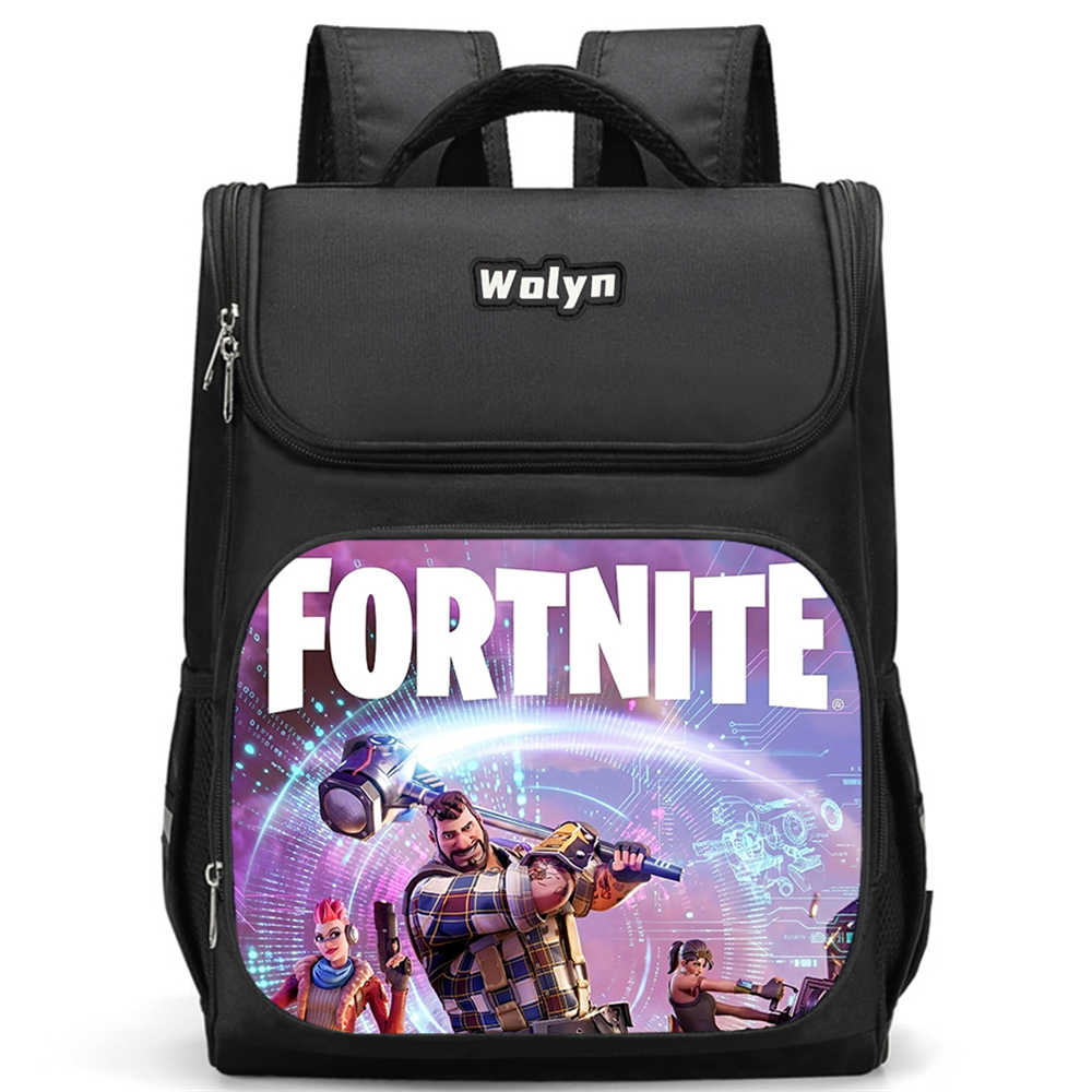School Backpack with Multi Compartment ,Large Cartoon Fortnite School Bags for Boys & Girls,Durable Child Backpack for Aged 6-10
